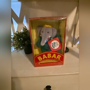 1988 Vintage Gund Babar Elephant Plush Toy in Box... With Tag And Original Pkg